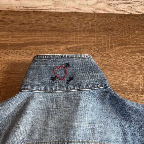 Vintage Chico’s Denim Vest Size 3 W/Sun Patch - Picture 12 of 13